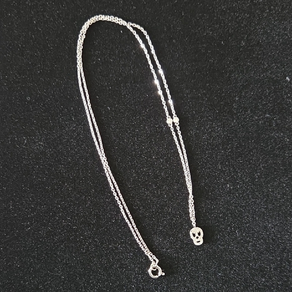 Diamond and Silver Skull Necklace - Picture 6 of 7